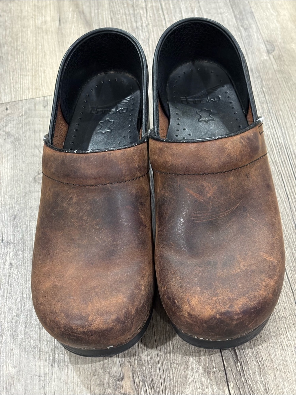 Dansko Brown Leather Slip-On Clogs for Women